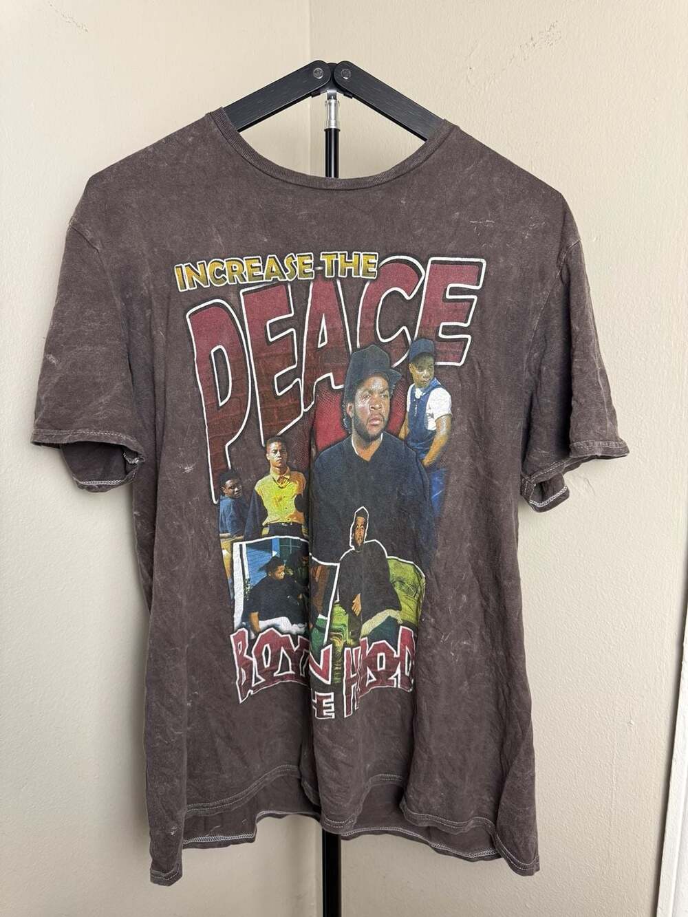 Philcos Boyz N The Hood Increase The Peace Acid Wash Graphic T-Shirt